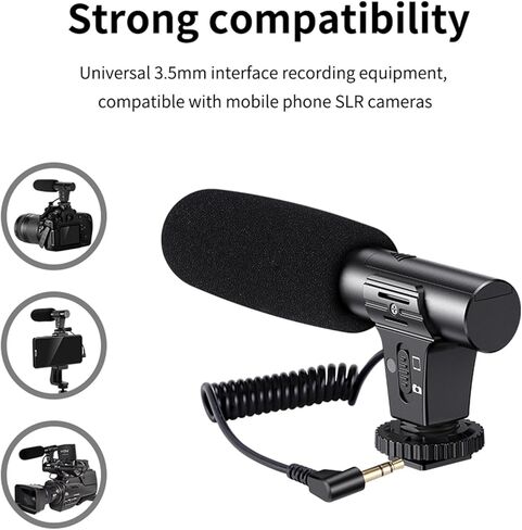 Camera Microphone Professional Lightweight Practical High Performance Multifunctional Accessory Premium Easy to Install in Saudi Arabia