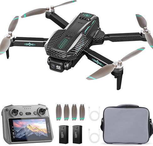 GPS Drone 4K Camera for Adults 5" Screen FPV Quadcopter Auto Return | Brushless Motor 60 Min Flight Time GPS Follow Circle Fly Under 249g Lightweight Foldable Drone for Beginners in Saudi Arabia