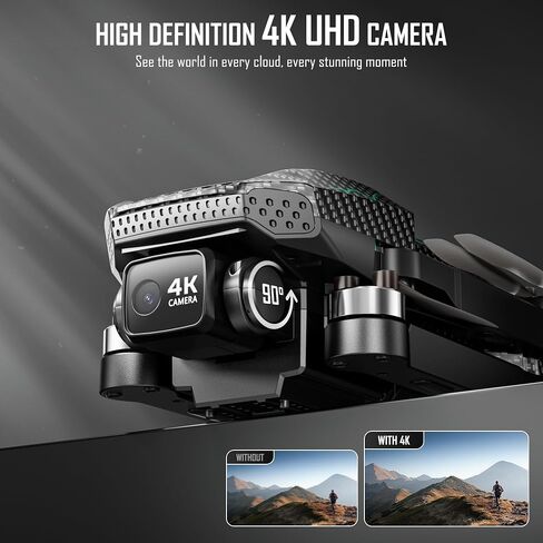 GPS Drone 4K Camera for Adults 5" Screen FPV Quadcopter Auto Return | Brushless Motor 60 Min Flight Time GPS Follow Circle Fly Under 249g Lightweight Foldable Drone for Beginners in Saudi Arabia