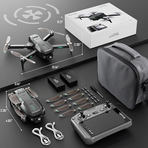 GPS Drone 4K Camera for Adults 5" Screen FPV Quadcopter Auto Return | Brushless Motor 60 Min Flight Time GPS Follow Circle Fly Under 249g Lightweight Foldable Drone for Beginners in Saudi Arabia