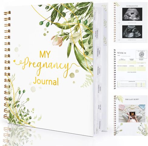 Pregnancy Journal for First Time Moms, Pregnancy Book with Keepsake Pocket | Olive Style, Gold Stamping, Trimester Log, Milestones, Photo Pages, Calendars, To-Dos, Birth Plan & Checklist, 9.5 x 8.2" in Saudi Arabia