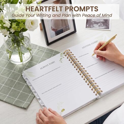 Pregnancy Journal for First Time Moms, Pregnancy Book with Keepsake Pocket | Olive Style, Gold Stamping, Trimester Log, Milestones, Photo Pages, Calendars, To-Dos, Birth Plan & Checklist, 9.5 x 8.2" in Saudi Arabia