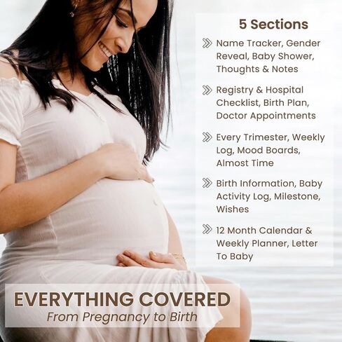Pregnancy Journal for First Time Moms, Pregnancy Book with Keepsake Pocket | Olive Style, Gold Stamping, Trimester Log, Milestones, Photo Pages, Calendars, To-Dos, Birth Plan & Checklist, 9.5 x 8.2" in Saudi Arabia