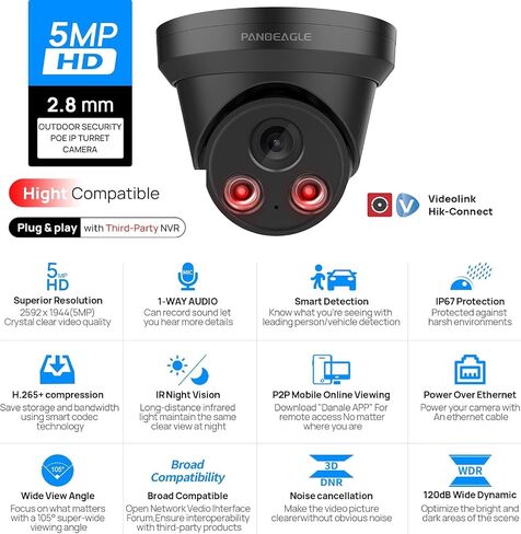 PANOEAGLE 8MP PoE IP Dome Security Camera Outdoor in Kuwait