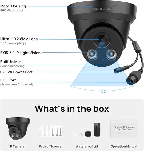 PANOEAGLE 8MP PoE IP Dome Security Camera Outdoor in Kuwait