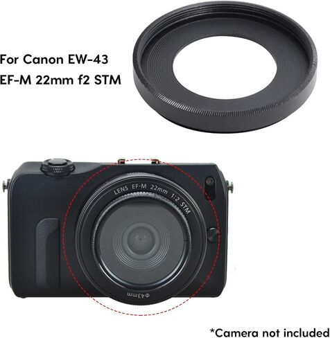 Ew-43 Lens Hood, Metal 43mm Screw-in Hood for Ef-m 22mm F / 2, Matte Finish with Anti-Slip Edge, Accessory in Kuwait