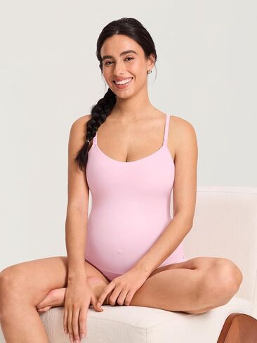 MOMANDA Nursing Tank Tops for Breastfeeding Sweet Pink Medium | Natrelax light collection, Maternity camisole, One-piece fixed cup, Adjustable straps, For women in Saudi Arabia