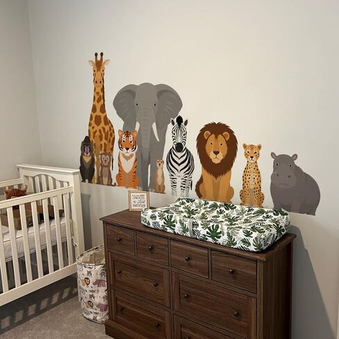Woodland Animal Wall Decals, Peel and Stick Removable Forest Friends Wall Stickers with Bear, Moose, Fox, Owl, Deer, Cute Vinyl Wall Art for Baby Nursery, Kids Bedroom & Playroom Decor in Kuwait