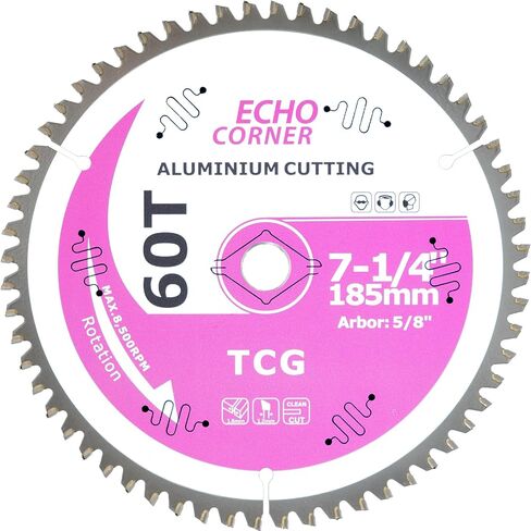 7-1/4 Inch Circular Saw Blade, Thin Kerf ATB 60T, 5/8" Arbor | Fast Fine-finish framing and crosscut wood, plywood, MDF, plastic, veneer, lumber, laminate, etc... in Saudi Arabia