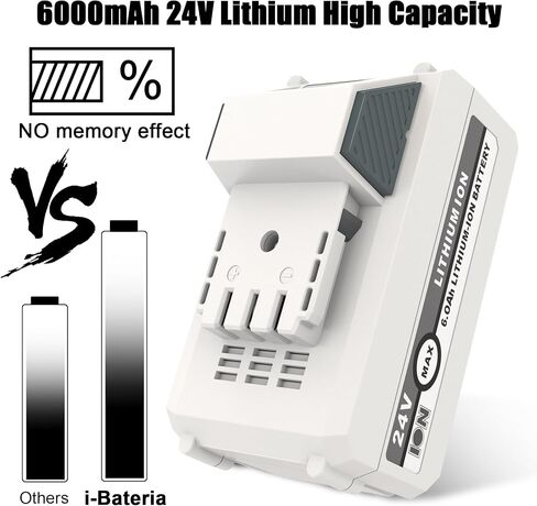استبدال بطارية 24 فولت لجهاز Sun Joe + Snow Joe 24V 24VBAT-LTE/LTW/LTX/XR/LT | بطارية ليثيوم أيون عالية السعة 6.0 أمبير في الساعة متوافقة مع جميع أجهزة Sun Joe + Snow Joe iON+ منفاخ الثلج اللاسلكي، 24BAT-LTE/LTW/LTX/XR/LT in Kuwait