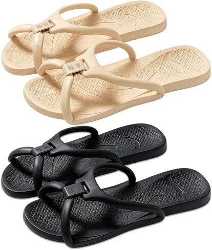 2 Pairs Foldable Travel Slippers Shower Shoes for Women Men, Non-Slip Quick-Dry Portable Lightweight House Shoes Hotel Gym Beach Bathroom in Saudi Arabia