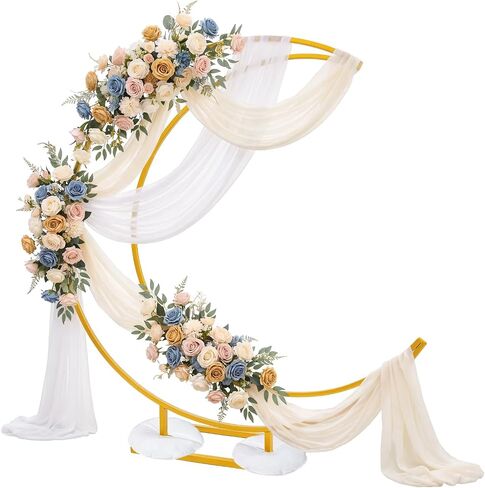 Moon Shape Wedding Gold Metal Arch Backdrop Flower Balloon Arbors Stand for Wedding Birthday Party, Baby Shower and Graduation Decorations in Saudi Arabia