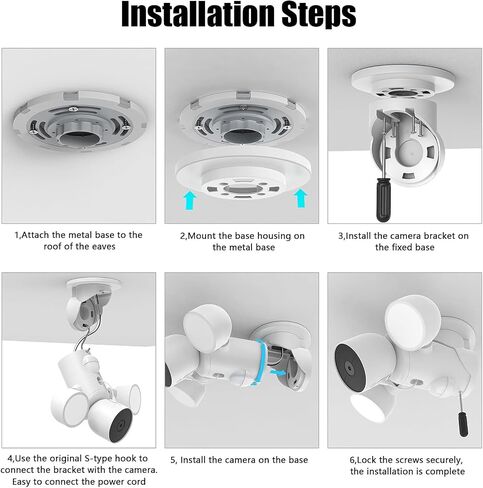 EDUP LOVE® Eave Mount for Google Nest Cam with Floodlight Camera (White) | Outdoor ABS Protective Housing Bracket for Google Nest Floodlight Camera, Stable Soffit & Eave Mount with Easy Installation in Saudi Arabia