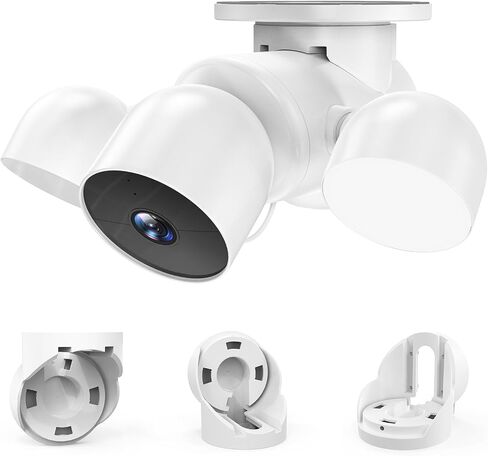 EDUP LOVE® Eave Mount for Google Nest Cam with Floodlight Camera (White) | Outdoor ABS Protective Housing Bracket for Google Nest Floodlight Camera, Stable Soffit & Eave Mount with Easy Installation in Saudi Arabia