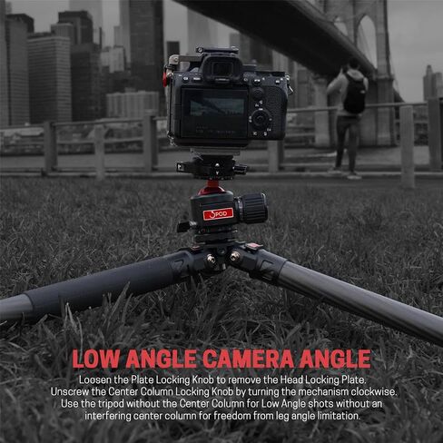 3Pod Everest T3 4-Section Carbon Fiber Tripod for Camera, Compact Travel Tripod, Reversible Center Column for Low Angle Photography in Saudi Arabia