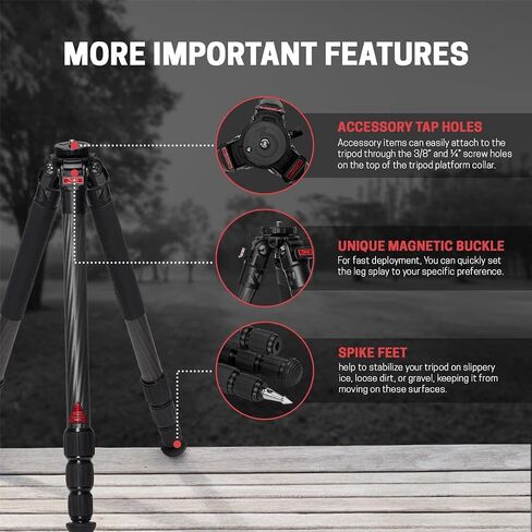 3Pod Everest T3 4-Section Carbon Fiber Tripod for Camera, Compact Travel Tripod, Reversible Center Column for Low Angle Photography in Saudi Arabia