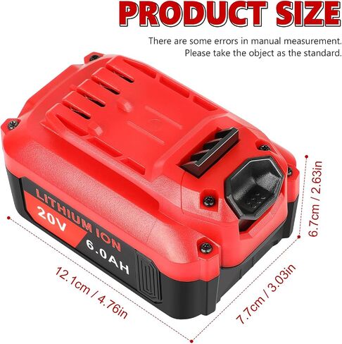 Upgraded 2-Packs Replacing 6.0 Ah Battery Compatible for Craftsman 20v Battery Compatible with Craftsman CMCB204, CMCB204, CMCB206, CMCB202, CMCB201 20V Cordless Power Tools High Performance in Saudi Arabia