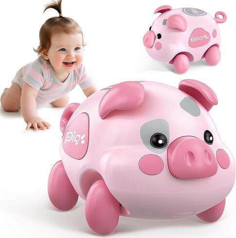 Baby Toy 6-12 Months, Musical Piggy Baby Crawling Toys with Light | 6 Month Old Baby Toys for Tummy Time Development, Early Learning Educational Toys, Birthday Gifts for Boys Girls 6-12 Month in Kuwait