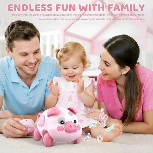 Baby Toy 6-12 Months, Musical Piggy Baby Crawling Toys with Light | 6 Month Old Baby Toys for Tummy Time Development, Early Learning Educational Toys, Birthday Gifts for Boys Girls 6-12 Month in Kuwait