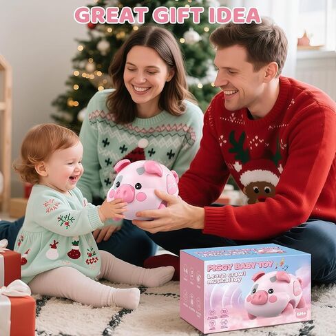 Baby Toy 6-12 Months, Musical Piggy Baby Crawling Toys with Light | 6 Month Old Baby Toys for Tummy Time Development, Early Learning Educational Toys, Birthday Gifts for Boys Girls 6-12 Month in Kuwait
