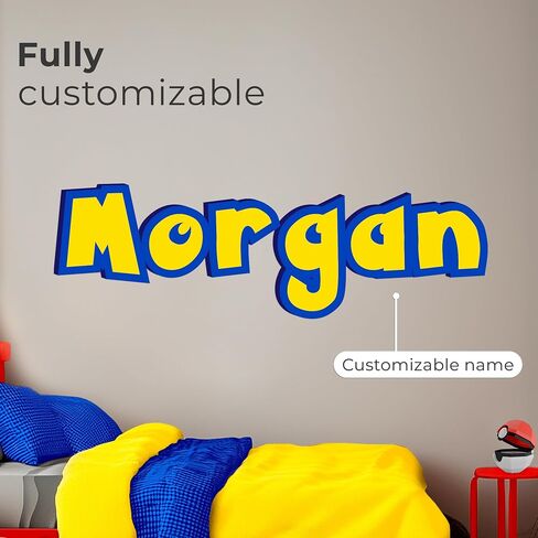 CRYPTONITE Personalized Anime Name Wall Decal | Gaming Custom Name for Boy and Girls | Custom Vinyl Sticker for Kids Room, Nursery & Playroom | Multiple Size Options in Kuwait
