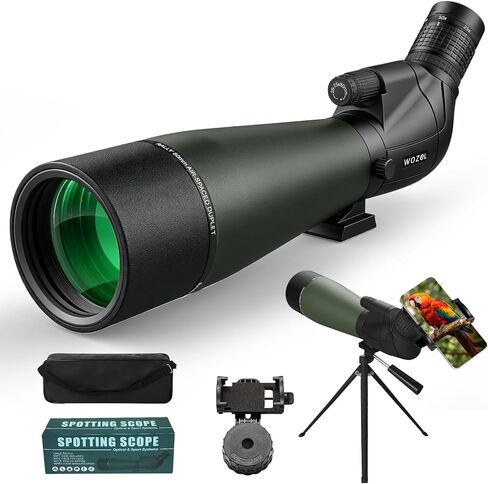 WOZEL 25-75x80 Spotting Scope with Tripod for Target Shooting High Powered | Waterproof Scope with Phone Adapter Case, BAK4 Large Lens, Clear Low Light Vision, Bird Watching Hunting Wildlife Stargazing in Saudi Arabia