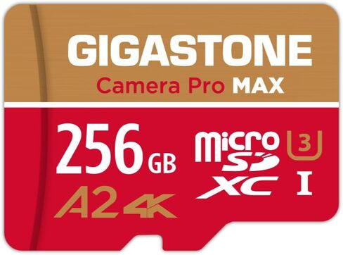 【5-Years Data Recovery】 GIGASTONE 256GB Micro SD Card, 4K Camera Pro MAX, Compatible with Gopro, Dash Cam, DJI, Drone, Security Camera, Speed Up to 170MB/s, UHS-I A2 4K U3 C10, with Adapter in Saudi Arabia