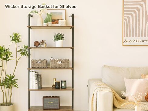StorageWorks Scalloped Wicker Basket, Hand-woven Rattan Baskets with Built-in Handles, Seagrass Basket for Organizing and Decor, 2 Pack | Woven Baskets for Storage, Wicker Storage Baskets for Shelves, Large Wicker Basket, Shelf Basket with Handles, 2 Pack in Saudi Arabia