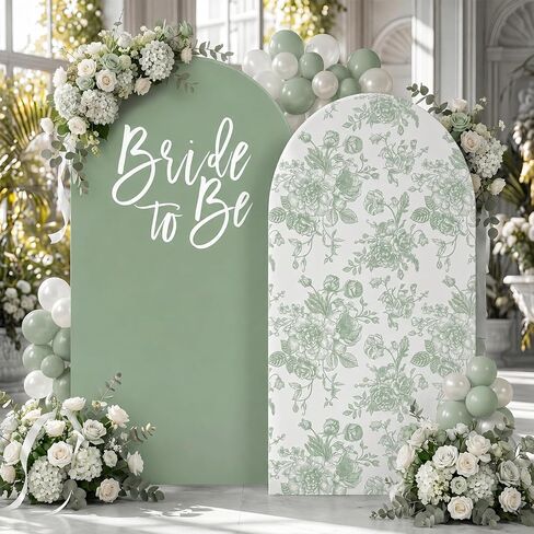 2 PCS Bride to Be Arch Cover,Blue,Dusty Blue Floral | 7.2ft & 6.6ft, Elastic Spandex Fabric Backdrop, For Bridal Shower, Bachelorette Party, Ceremony, Photography Decor in Saudi Arabia
