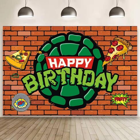 Cartoon for Turtles Happy Birthday Backdrop Birthday Party Supplies Kawaii Background for Boys Girls,Happy Birthday Banner Backdrop for Kids Party Decorations(5x3ft). in Saudi Arabia