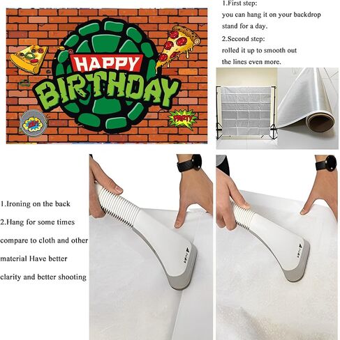 Cartoon for Turtles Happy Birthday Backdrop Birthday Party Supplies Kawaii Background for Boys Girls,Happy Birthday Banner Backdrop for Kids Party Decorations(5x3ft). in Saudi Arabia