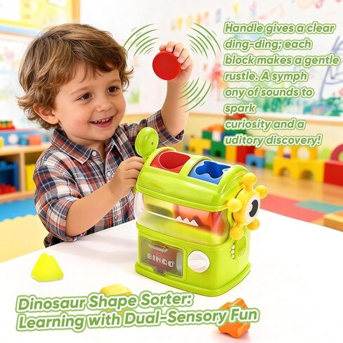 Shape Sorter Toys for Kids 1 2 3 Years Old, Sensory Learning Montessori Toy | Green, Interactive, Color Matching & Sorting, Learning STEM Toy for Boys Girls Birthday Gift in Saudi Arabia