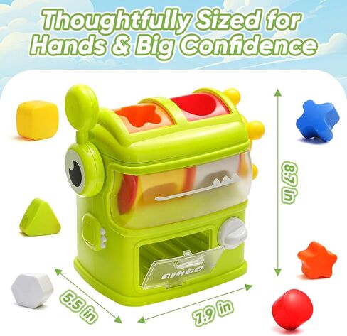 Shape Sorter Toys for Kids 1 2 3 Years Old, Sensory Learning Montessori Toy | Green, Interactive, Color Matching & Sorting, Learning STEM Toy for Boys Girls Birthday Gift in Saudi Arabia