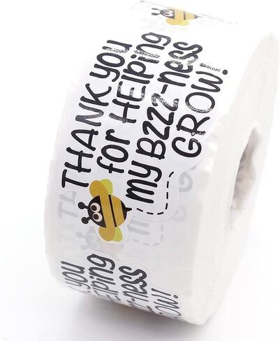 Littlefa Bee Thank You for Helping My Business Grow Stickers Small Business | Bee Thank You Stickers for Small Business,Online Retailers Mail Envelopes Shipping Packaging Sticker,1.5" 500PCS in Saudi Arabia