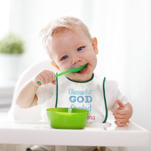 Cute Rascals Toddler & Baby Bibs Burp Cloths Grandma Grandmother Blessed God Spoiled by Grandma Grandmother Cotton Baby Items for Baby Girl & Boy White Design Only in Kuwait
