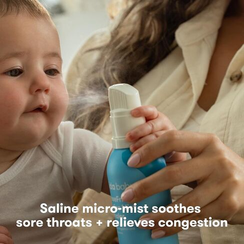 Frida Baby NoseFrida Saline Mist Nasal Inhaler, Babies & Kids, Safe, Gentle | Decongestant Spray for Congestion & Allergy Relief, Soothes Stuffy Nose & Sore Throat, Includes Mask in Saudi Arabia