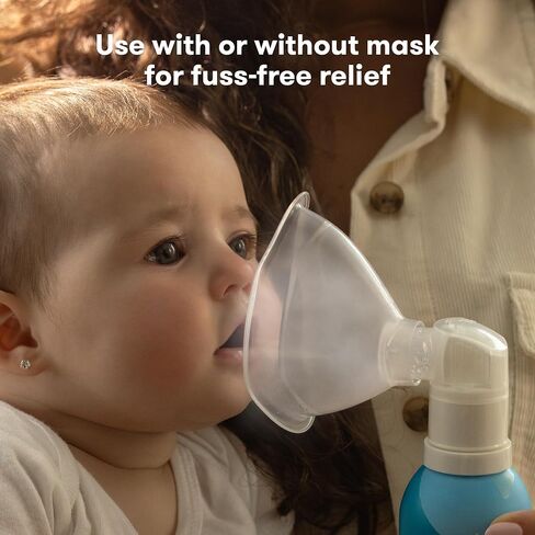 Frida Baby NoseFrida Saline Mist Nasal Inhaler, Babies & Kids, Safe, Gentle | Decongestant Spray for Congestion & Allergy Relief, Soothes Stuffy Nose & Sore Throat, Includes Mask in Saudi Arabia