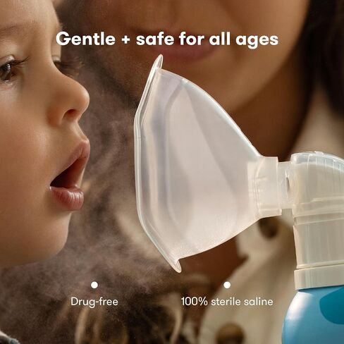 Frida Baby NoseFrida Saline Mist Nasal Inhaler, Babies & Kids, Safe, Gentle | Decongestant Spray for Congestion & Allergy Relief, Soothes Stuffy Nose & Sore Throat, Includes Mask in Saudi Arabia