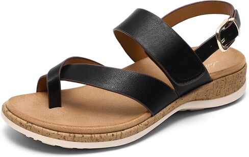 Littleplum Women's Orthopedic Arch Support Sandals Comfortable Thong Flip Flops Adjustable Ankle Strap Open Toe Walking Flat Sandals in Saudi Arabia