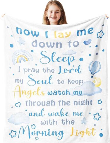 Punofell Baptism Gifts for Girl/Boys, First Communion Gifts for Girls, Baby Dedication Favors, Baptism Decorations Soft Blanket 40" x 50", Christening Presents for Christian Baby in Saudi Arabia