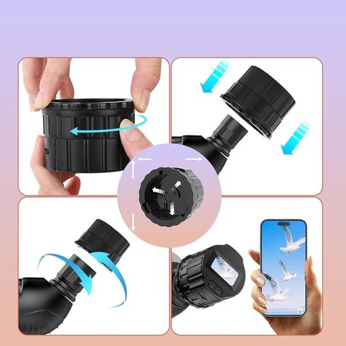 64GB Telescope Camera Digital Eyepiece: 2K Video Recording, WiFi Telescope Microscope Accessory, 25-50mm Eyepiece Adapter, Screen Support, App Control, Perfect for Astrophotography, Birds Watching in Kuwait