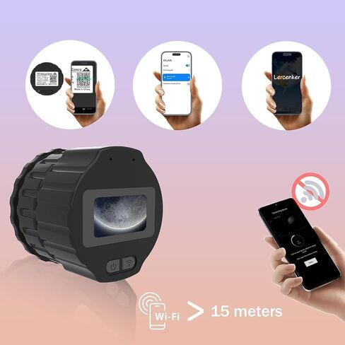 64GB Telescope Camera Digital Eyepiece: 2K Video Recording, WiFi Telescope Microscope Accessory, 25-50mm Eyepiece Adapter, Screen Support, App Control, Perfect for Astrophotography, Birds Watching in Kuwait