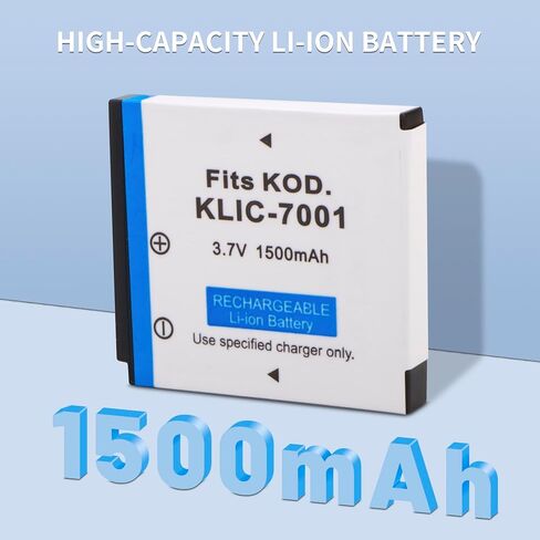 2 Pack KLIC-7001 Battery and LCD USB Charger for Kodak KLIC-7001 and Kodak EasyShare V550, V570, V610, V705, V750, M320, M340, M341, M753 Zoom, M763, M853 Zoom, M863, M893 is, M1063 Cameras in Saudi Arabia