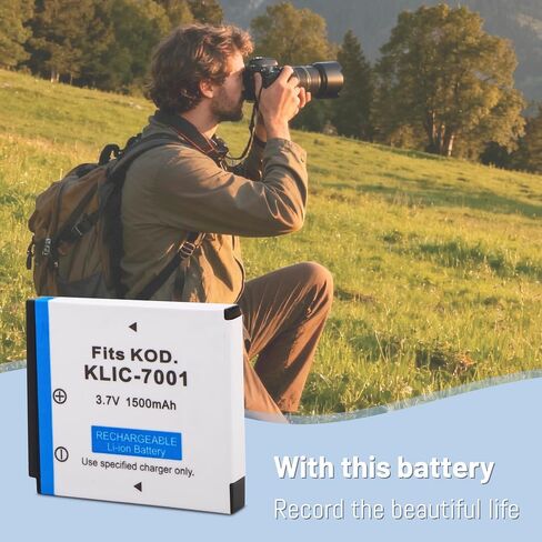 2 Pack KLIC-7001 Battery and LCD USB Charger for Kodak KLIC-7001 and Kodak EasyShare V550, V570, V610, V705, V750, M320, M340, M341, M753 Zoom, M763, M853 Zoom, M863, M893 is, M1063 Cameras in Saudi Arabia