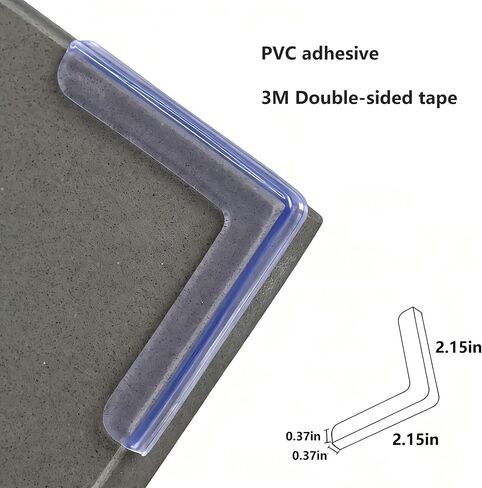 Clear PVC Corner Guards,L-Shaped Protective Bumpers for Tables,Transparent Windows,Doors Rubber Corners for Sharp Corners Transparent Anti-Collision Protectors(8 PCS) in Kuwait