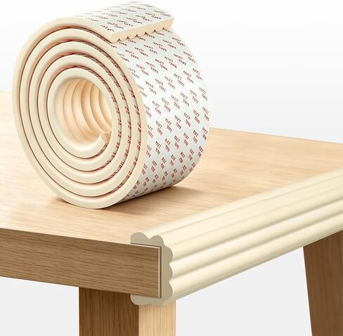 Edge Protector for Baby, Extra Wide Corner Protectors Guards, 6.5' x 3.15" | Foam Padding Furniture Corners & Edges Safety Bumper Edge Cushion for Crib, Wall, Fireplace, Off White in Saudi Arabia
