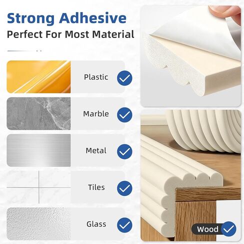 Edge Protector for Baby, Extra Wide Corner Protectors Guards, 6.5' x 3.15" | Foam Padding Furniture Corners & Edges Safety Bumper Edge Cushion for Crib, Wall, Fireplace, Off White in Saudi Arabia