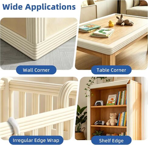 Edge Protector for Baby, Extra Wide Corner Protectors Guards, 6.5' x 3.15" | Foam Padding Furniture Corners & Edges Safety Bumper Edge Cushion for Crib, Wall, Fireplace, Off White in Saudi Arabia