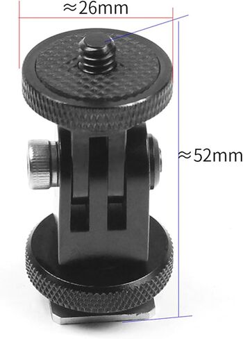 Aluminum Alloy 360° Rotatable Cold Shoe to 1/4 Screw Base Fixed Adapter Mounting Bracket for GoPro YUBJIANG in Kuwait