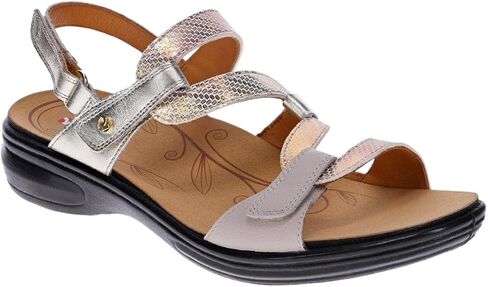 Revere Emerald 3 Women’s Sandals - Premium Soft Leather, Adjustable Straps & Contoured Footbed - Orthotic Arch Support for Stylish Comfort & All-Day Wear Mixed Metallic 11-11.5 M US in Kuwait